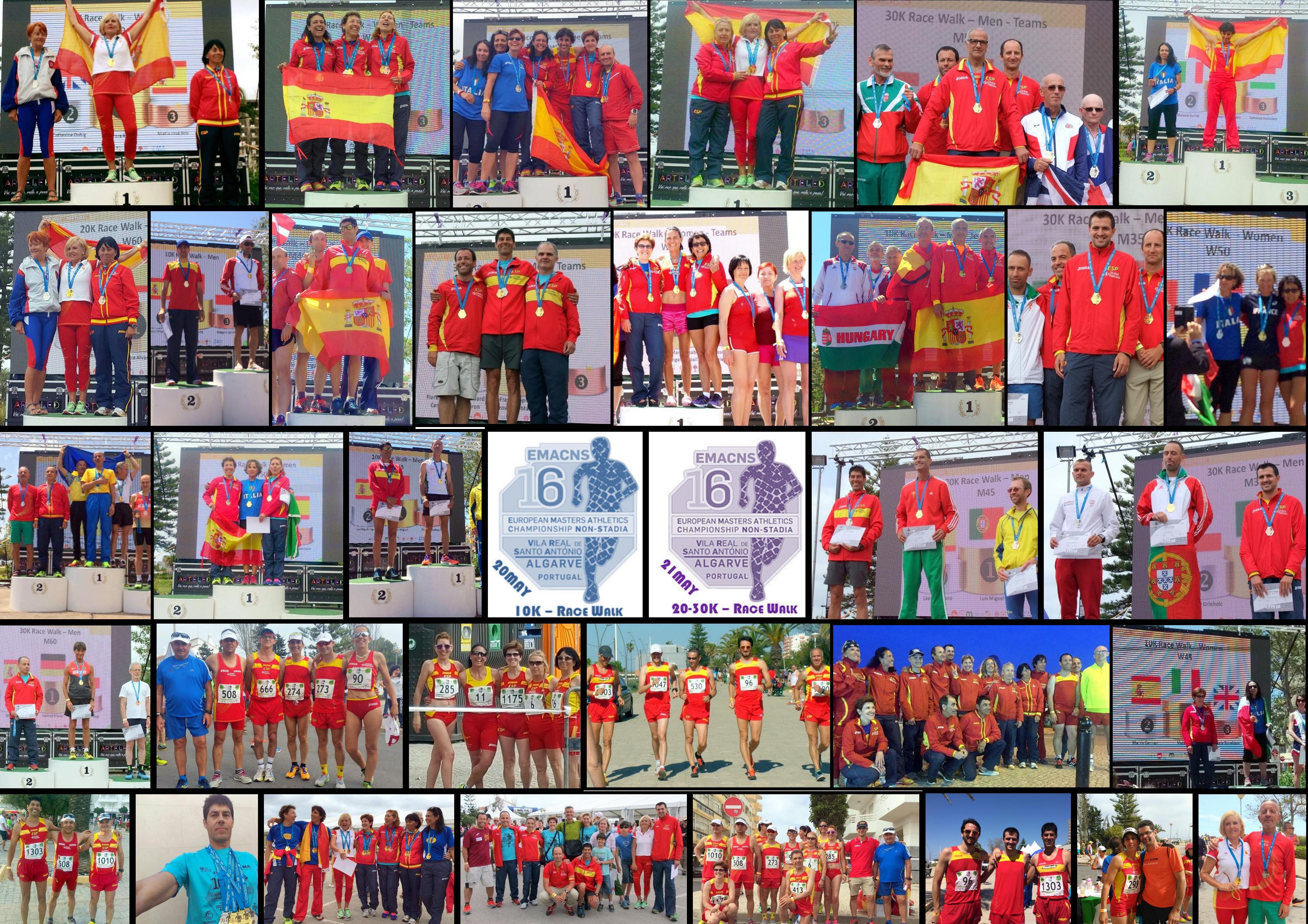 23 medallas de la marcha atlética española en Cto. Europa Veteranos Non-Stadia