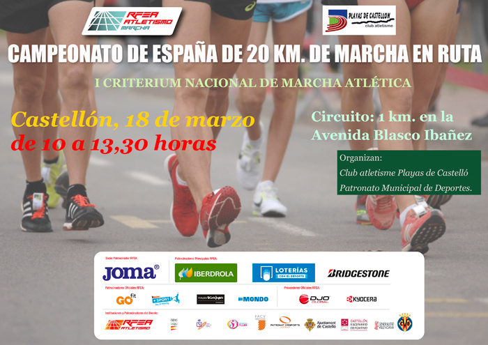 Castellón, cita ineludible con el Cto. de España de 20 km marcha